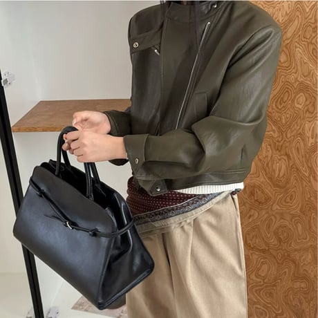 stand collar pu leather short jacket　MA2223