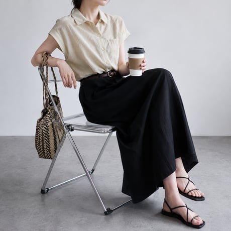 cotton french sleeve shirt/2color　MA2035