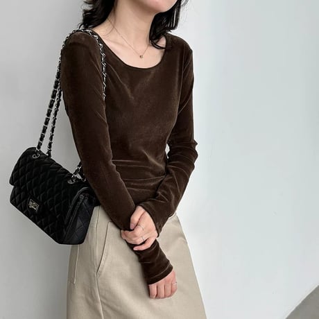wide neck slim fit pullover /2color　MA2290