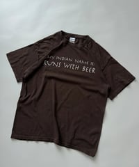 00s "Run With Beer" Graphic  T-shirt