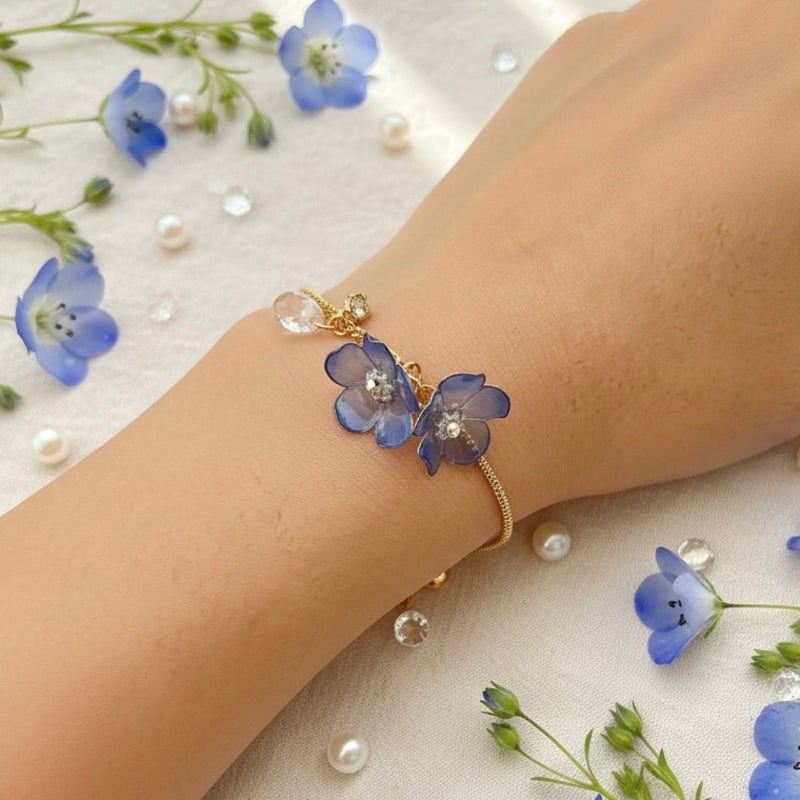 期間限定 SPECIAL PRICE】2輪のネモフィラ ブレスレット | Cuore