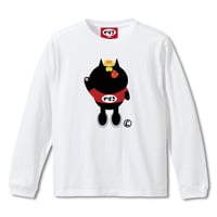【やばさねこ】 WHITE LONG SLEEVE T-SHIRT