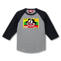 【十円ガム】 ラグラン 3/4スリーブ　MIXGRAYｘBLACK TEE SHIRTS