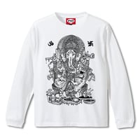 【ガネーシャ】  WHITE LONG SLEEVE T-SHIRT