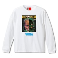 【ヨガサターン・顔】 WHITE LONG SLEEVE T-SHIRT