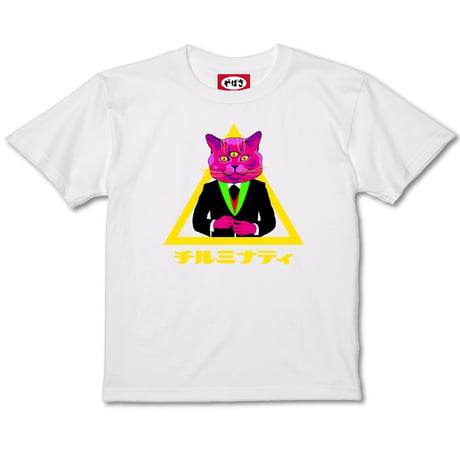 【三つ目キャットシンボル】WHITE TEE SHIRTS