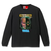 【ヨガサターン・顔】 BLACK LONG SLEEVE T-SHIRT