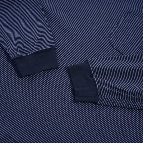 tone"BRUSHED RIB KNIT STRIPED L/S TEE"［NAVY］