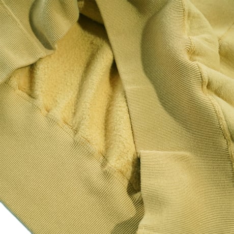 tone"FLATLOCK SEAM FLEECE HALF ZIP HOODIE"［MUSTARD］