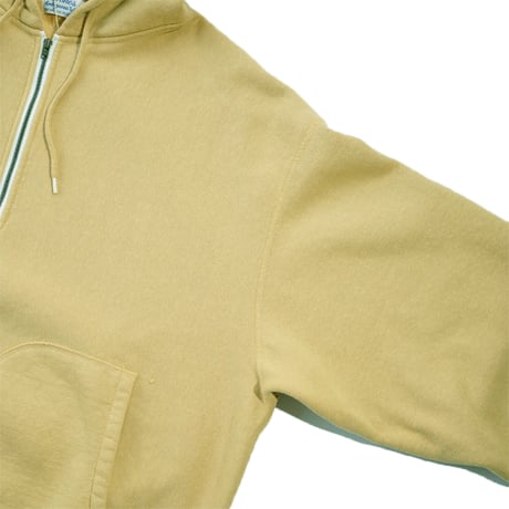 tone"FLATLOCK SEAM FLEECE HALF ZIP HOODIE"［MUSTARD］