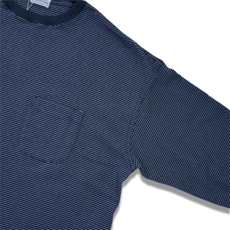 tone"BRUSHED RIB KNIT STRIPED L/S TEE"［NAVY］