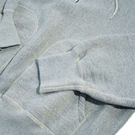 tone"FLATLOCK SEAM FLEECE HALF ZIP HOODIE"［ASH GREY］