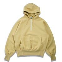tone"FLATLOCK SEAM FLEECE HALF ZIP HOODIE"［MUSTARD］
