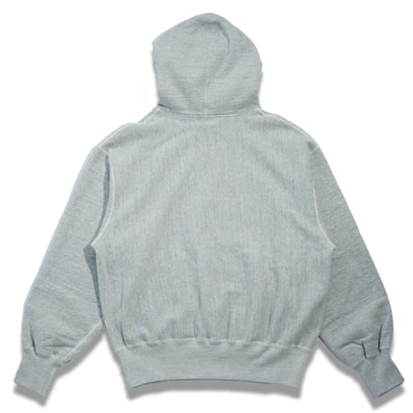 tone"FLATLOCK SEAM FLEECE HALF ZIP HOODIE"［ASH GREY］