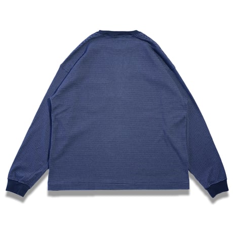 tone"BRUSHED RIB KNIT STRIPED L/S TEE"［NAVY］
