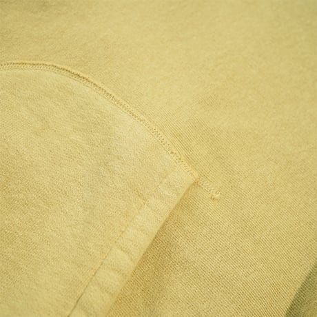 tone"FLATLOCK SEAM FLEECE HALF ZIP HOODIE"［MUSTARD］