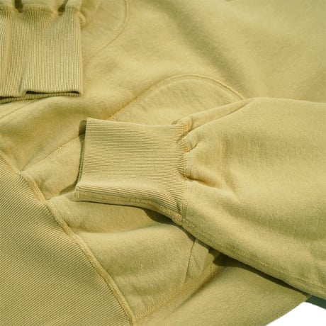 tone"FLATLOCK SEAM FLEECE HALF ZIP HOODIE"［MUSTARD］