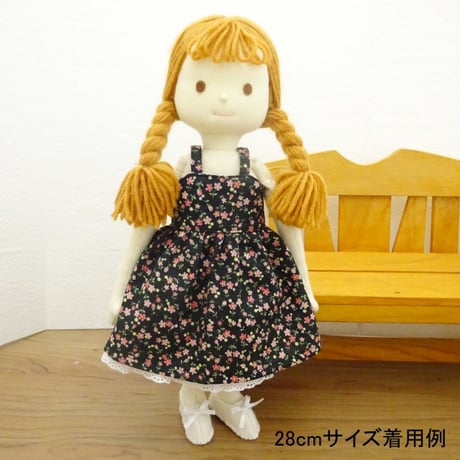 キャミソール ワンピース ペチコート 黒 小花模様