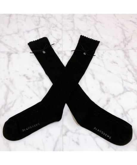 【即発送】St ANDREWS セントアンドリュース リボンチャームハイソックス　靴下