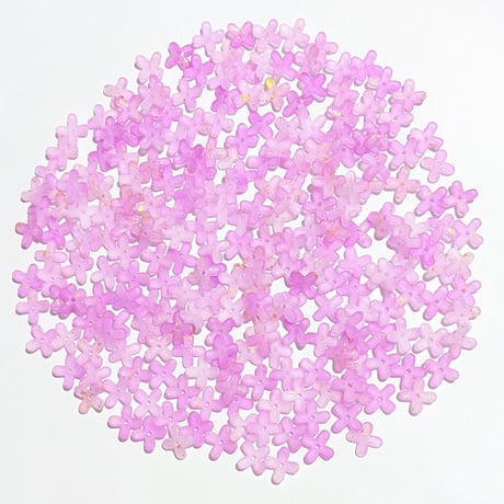 【169】30g100円・アクリルビーズ・フラワーカップ・金箔・ピンク