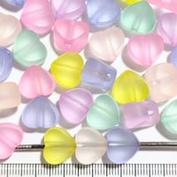 【174】30g約32個100円・アクリルビーズ・ハート・フロスト・MIXカラー