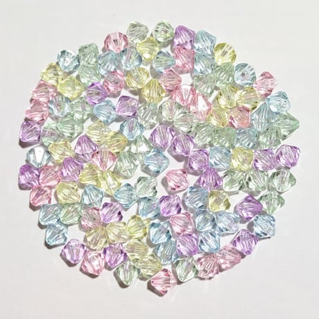 【85】20g50円・アクリルビーズ・ソロバン型・多面カット・約8mm・MIXカラー