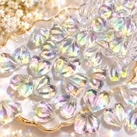 【186】1個10円・アクリルビーズ・UVメッキ・ハート・多面カット
