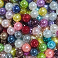 【87】20g約81個50円・アクリルビーズ・パール調・約7~8mm玉・MIXカラー