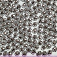 【197】20g約190個80円・アクリルビーズ・メッキ・多面・約6mm玉・シルバーカラー