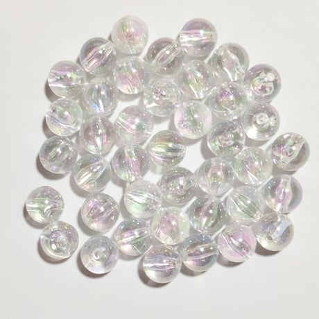 【217】20g約40個50円・アクリルビーズ・約10mm玉・オーロラクリアカラー