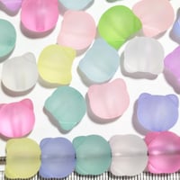 【145】20g約17個50円・アクリルビーズ・フロスト・猫・MIXカラー