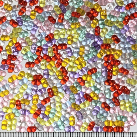 【179】20g50円・アクリルシードビーズ・ピーナッツ・MIXカラー