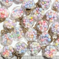 【222】1個10円・ガラスドーム・チャーム・発泡スチロール(中身)・MIXカラー(中身)