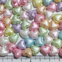 【163】20g約54個100円・アクリルビーズ・ハート・しわ加工・MIXカラー