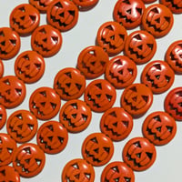 【38】1連約40cm約26個150円・合成ターコイズ・ハロウィン・直径約1.5cm