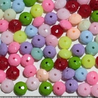 【159】20g約110個50円・プラスチックビーズ・ロンデル・多面カット・MIXカラー