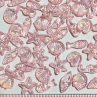 【76】20g50円・アクリルビーズ・海の生き物・ピンクオーロラカラー