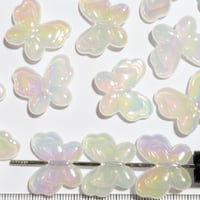 【176】1個10円・アクリルビーズ・UVメッキ・蝶々・ホワイト