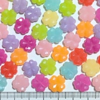 【167】30g約100個100円・アクリルビーズ・四つ葉・クローバー・多面・MIXカラー