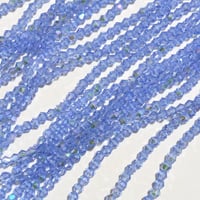 【124】1連約38cm40円・ガラスビーズ・電気メッキ・そろばん型・ライトブルーオーロラカラー