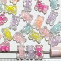 【16】20g約20個50円・アクリルビーズ・クマ・ビーズinビーズ・MIXカラー