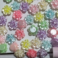【55】20g約54個50円・アクリルビーズ・薔薇・パール調・MIXカラー