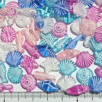 【160】30g100円・アクリルビーズ・海の生き物・MIXカラー