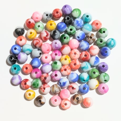 【155】20g約77個50円・アクリルビーズ・ラウンド・約8mm玉・MIXカラー