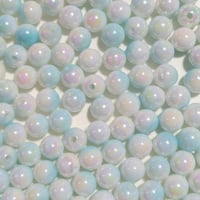 【93】20g約83個50円・アクリルビーズ・約8mm玉・スカイブルーツートンカラー