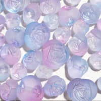 【136】20g80円・アクリルビーズ・フロスト・薔薇・グラデーションライラックカラー