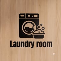 ウォールステッカー ランドリールーム ドアサイン 転写 シール 【ROOMie Sign】 洗濯機 洗面所 脱衣所 Laundry room 泡 バスケット　おしゃれ 北欧 ドア ステッカー