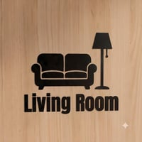 ウォールステッカー リビング ドアサイン 転写 シール 【ROOMie Sign】 リビングルーム Living Room  おしゃれ 北欧 ドア ステッカー 扉