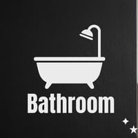ROOMie Sign ウォールステッカー ドアステッカー バスルーム Bathroom 転写 カッティングシート ドア サイント お風呂 浴室 洗面  シンプル 北欧 ドア用 インテリア 装飾