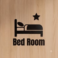 ウォールステッカー ドアサイン ベッドルーム (Bed Room) 転写式 ROOMie Sign | おしゃれ 寝室 ベッド ドア ステッカー プレート サイン シール 標識 賃貸OK
